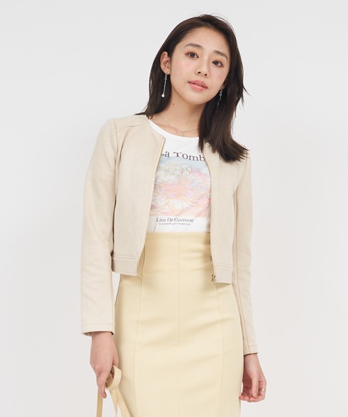 ROYAL PARTY(ロイヤルパーティー)の「ノーカラージャケット(ノーカラージャケット・レディース・ライトグレー/ブラック/ベージュ・FREE)」の12枚目の写真