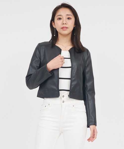 ROYAL PARTY(ロイヤルパーティー)の「ノーカラージャケット(ノーカラージャケット・レディース・ライトグレー/ブラック/ベージュ・FREE)」の16枚目の写真