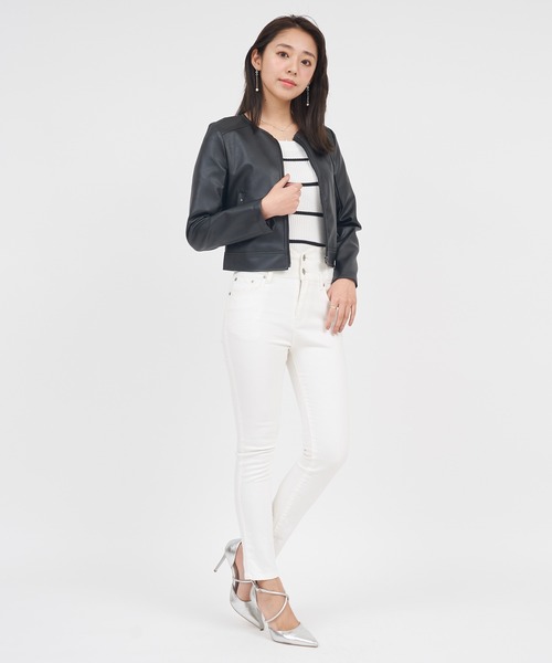 ROYAL PARTY(ロイヤルパーティー)の「ノーカラージャケット(ノーカラージャケット・レディース・ライトグレー/ブラック/ベージュ・FREE)」の17枚目の写真