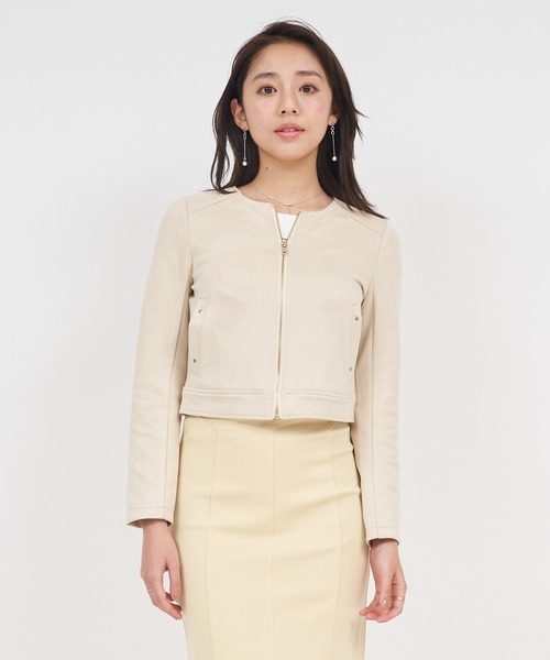 ROYAL PARTY(ロイヤルパーティー)の「ノーカラージャケット(ノーカラージャケット・レディース・ライトグレー/ブラック/ベージュ・FREE)」の9枚目の写真