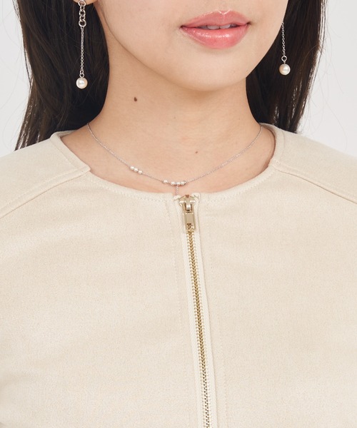 ROYAL PARTY(ロイヤルパーティー)の「ノーカラージャケット(ノーカラージャケット・レディース・ライトグレー/ブラック/ベージュ・FREE)」の5枚目の写真