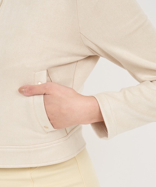 ROYAL PARTY(ロイヤルパーティー)の「ノーカラージャケット(ノーカラージャケット・レディース・ライトグレー/ブラック/ベージュ・FREE)」の7枚目の写真