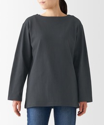 無印良品 | 太番手ボートネック長袖Ｔシャツ(Tシャツ/カットソー)