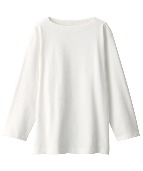 無印良品（ムジルシリョウヒン）の「太番手ボートネック長袖Ｔシャツ（Tシャツ/カットソー・レディース・ライトグリーン系/ダークブラウン系2/レッド系3/グレー系その他/ネイビー系7/チャコールグレー/ホワイト・XL/S/XXL/XS/L/M）」の13枚目の写真