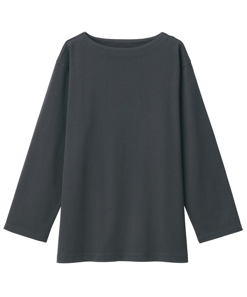 無印良品（ムジルシリョウヒン）の「太番手ボートネック長袖Ｔシャツ（Tシャツ/カットソー・レディース・ライトグリーン系/ダークブラウン系2/レッド系3/グレー系その他/ネイビー系7/チャコールグレー/ホワイト・XL/S/XXL/XS/L/M）」の22枚目の写真