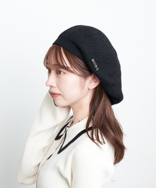 Chico(チコ)の「ピンバッチ付ファーベレー帽(ハンチング/ベレー帽・レディース・ブラック/アイボリー/グレー・FREE)」の11枚目の写真