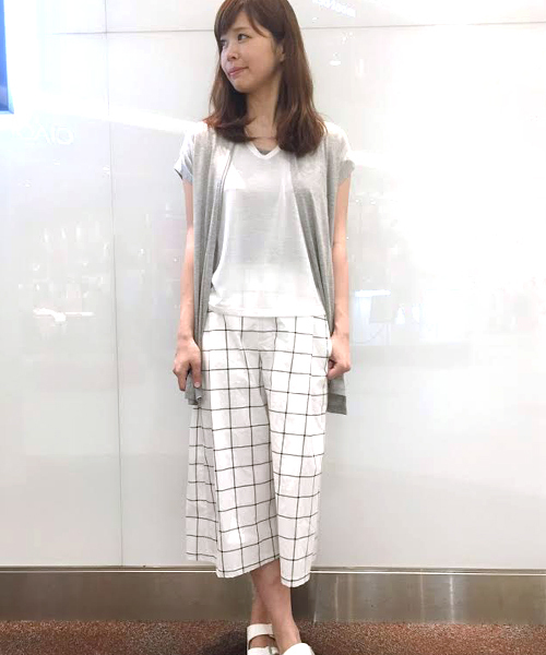 CIAOPANIC TYPY(チャオパニックティピー)の「ウィンドペンガウチョパンツ(その他パンツ・レディース・オフホワイト/ネイビー・MEDIUM/SMALL)」の13枚目の写真