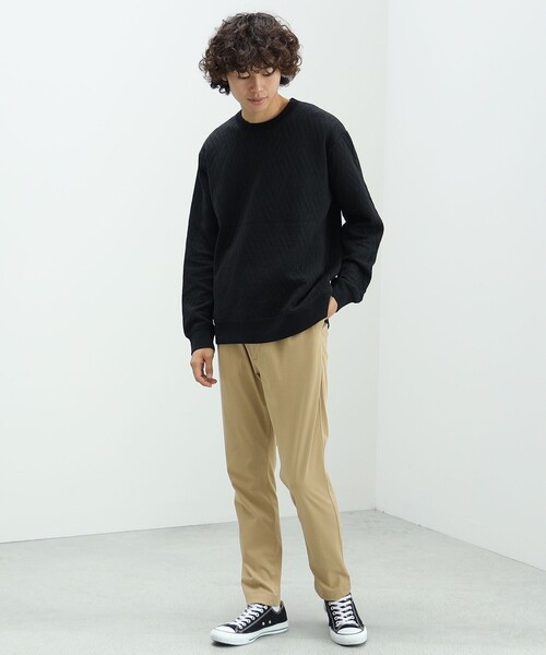 BEAMS HEART(ビームスハート)の「ジオメトリック キルト クルーネック スウェット(スウェット・メンズ・ベージュ/ホワイト/ブラック・LARGE/MEDIUM/SMALL)」の4枚目の写真