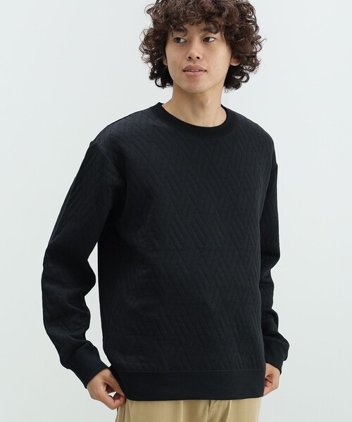 BEAMS HEART(ビームスハート)の「ジオメトリック キルト クルーネック スウェット(スウェット・メンズ・ベージュ/ホワイト/ブラック・LARGE/MEDIUM/SMALL)」の6枚目の写真