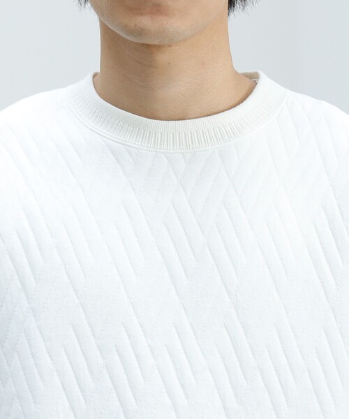 BEAMS HEART(ビームスハート)の「ジオメトリック キルト クルーネック スウェット(スウェット・メンズ・ベージュ/ホワイト/ブラック・LARGE/MEDIUM/SMALL)」の10枚目の写真