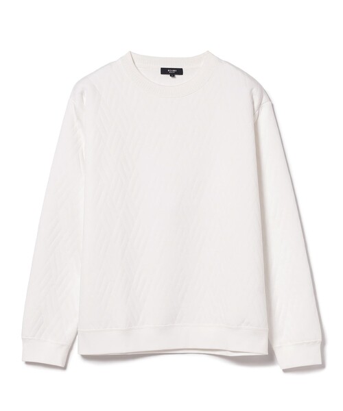 BEAMS HEART(ビームスハート)の「ジオメトリック キルト クルーネック スウェット(スウェット・メンズ・ベージュ/ホワイト/ブラック・LARGE/MEDIUM/SMALL)」の2枚目の写真