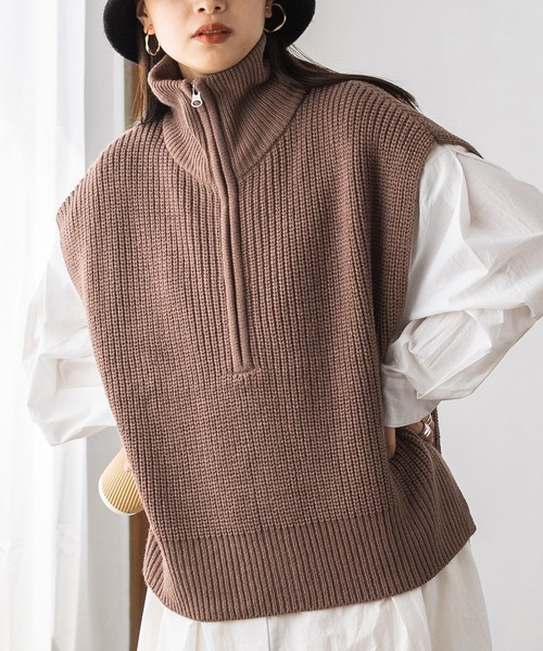 hunch（ハンチ）の「ハーフジップニットベスト（ベスト）」 - WEAR