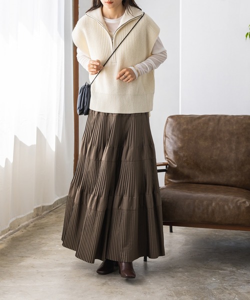 【alice】ハーフジップ ニットベスト alice】ハーフジップ ニットベスト alice】ハーフジップ ニットベスト