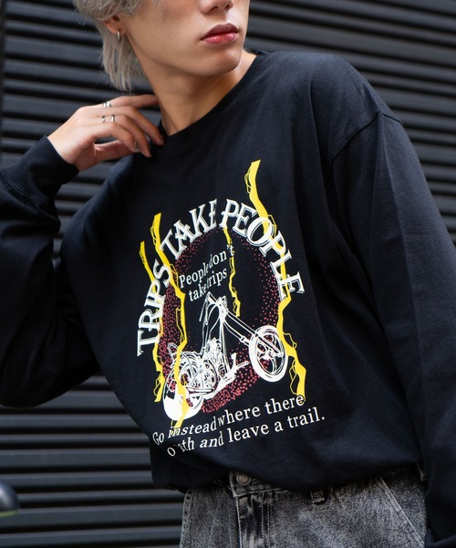 LB/S (エルビーエス)の「ピグメントプリント ロンT ピグメント加工 ヴィンテージライクプリントロンT 90s 古着 ロックT バックプリント(Tシャツ/カットソー・メンズ・ブラック/チャコールグレー/ダークブラック/ブラック系その他/グレー/グレー系その他・LARGE/MEDIUM)」の3枚目の写真
