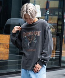 ピグメントプリント ロンT ピグメント加工 ヴィンテージライクプリントロンT 90s 古着 ロックT バックプリント