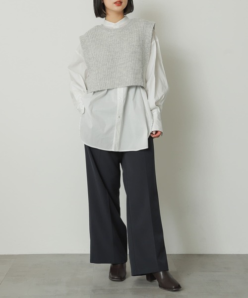 SENSE OF PLACE by URBAN RESEARCH（センスオブプレイスバイアーバンリサーチ）の「2WAYニットショートベスト（ベスト・レディース・ライトグレー/チャコールグレー/キャメル・ONE）」の9枚目の写真