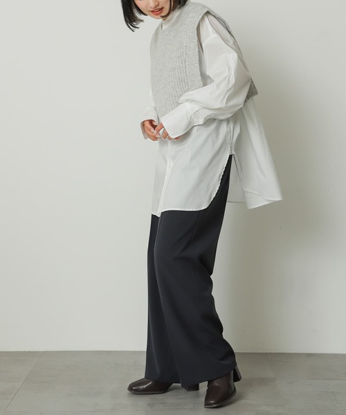 SENSE OF PLACE by URBAN RESEARCH（センスオブプレイスバイアーバンリサーチ）の「2WAYニットショートベスト（ベスト・レディース・ライトグレー/チャコールグレー/キャメル・ONE）」の10枚目の写真