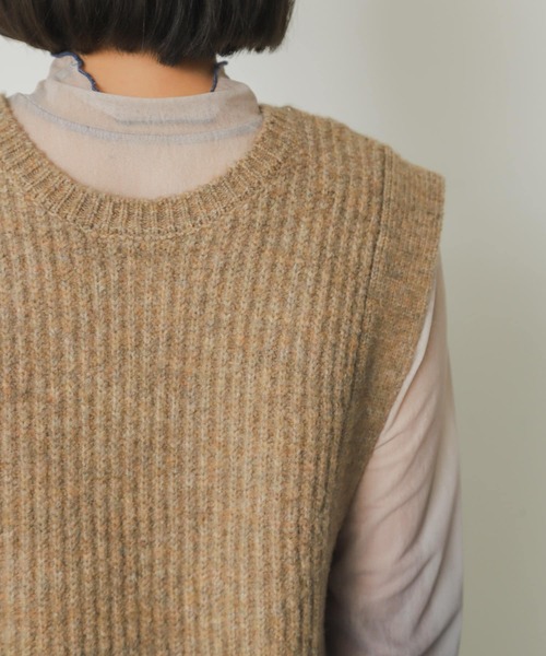 SENSE OF PLACE by URBAN RESEARCH（センスオブプレイスバイアーバンリサーチ）の「2WAYニットショートベスト（ベスト・レディース・ライトグレー/チャコールグレー/キャメル・ONE）」の19枚目の写真