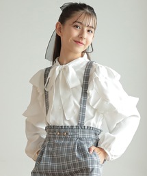 フリルデザイン ボウタイブラウス(130cm～150cm)