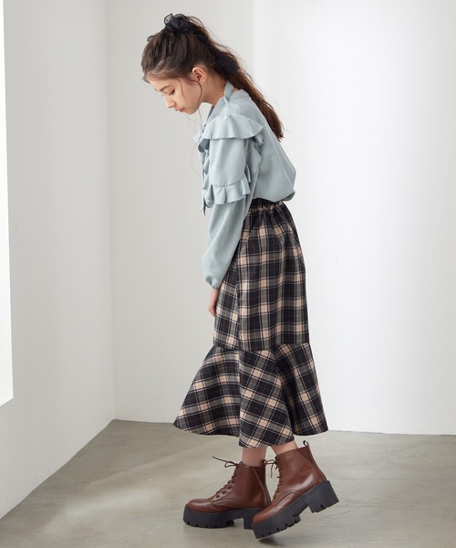 Amourire girl（アムリールガール）の「フリルデザイン ボウタイブラウス(130cm～150cm)（シャツ/ブラウス・キッズ・オフホワイト/サックスブルー・150cm/130cm/140cm）」の21枚目の写真