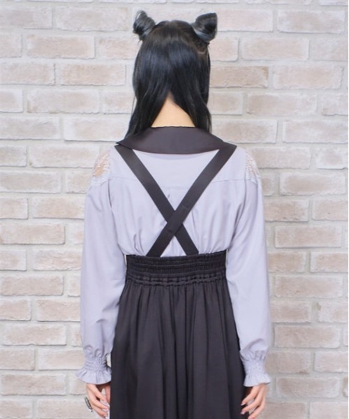 axes femme POETIQUE(アクシーズファムポエティック)の「リボン付きコウモリカラーブラウス(シャツ/ブラウス・レディース・グレー/ブラック/キナリ・MEDIUM)」の13枚目の写真