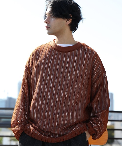 8(eight)(エイト)の「メッシュロンT(Tシャツ/カットソー・メンズ・ブラック/ブラウン/ベージュ・MEDIUM/LARGE)」の2枚目の写真