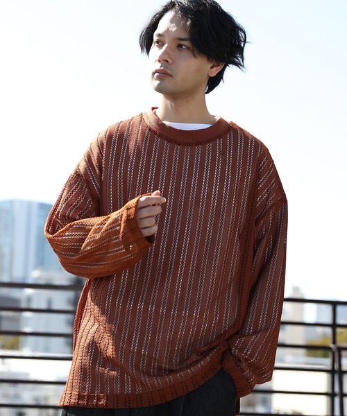 8(eight)(エイト)の「メッシュロンT(Tシャツ/カットソー・メンズ・ブラック/ブラウン/ベージュ・MEDIUM/LARGE)」の4枚目の写真