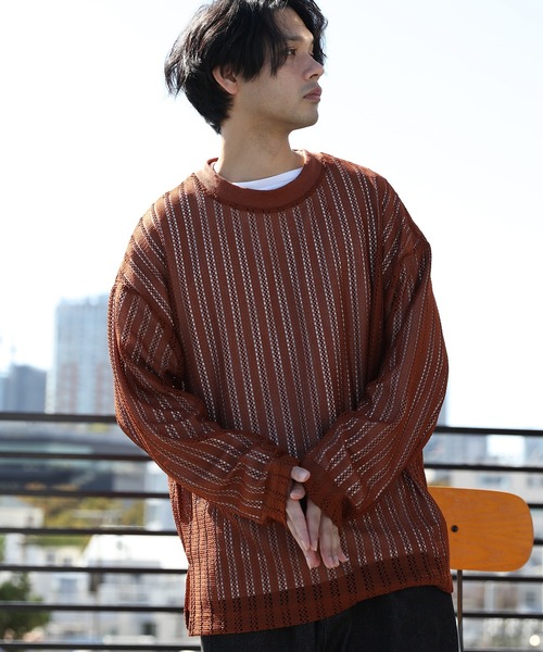 8(eight)(エイト)の「メッシュロンT(Tシャツ/カットソー・メンズ・ブラック/ブラウン/ベージュ・MEDIUM/LARGE)」の5枚目の写真