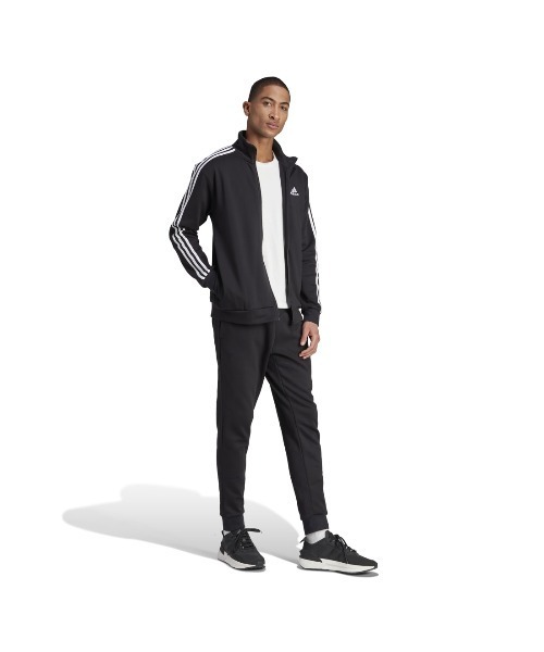 adidas（アディダス）の「アディダス adidas ベーシック スリーストライプス フリース トラックスーツ（ジャージ・メンズ・ブラック・3L/LL/M/S/L）」の4枚目の写真