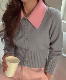 NANING9 | NANING9 カラー配色ニットカーディガン(カーディガン/ボレロ)