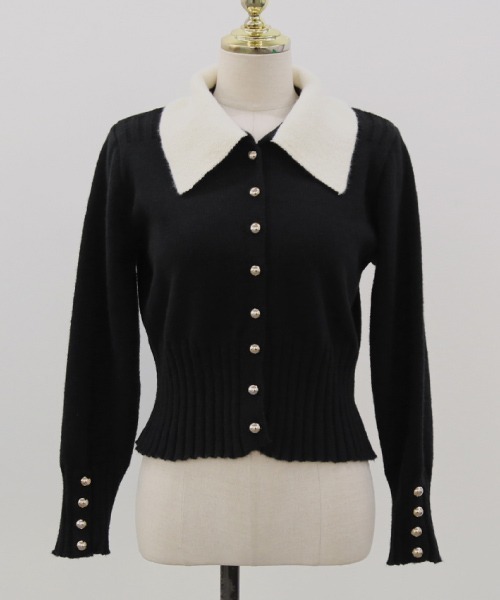 NANING9（ナンニング）の「NANING9 カラー配色ニットカーディガン（カーディガン/ボレロ・レディース・ブラック/グレー・FREE）」の21枚目の写真