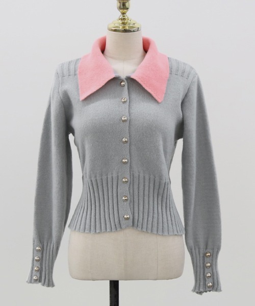 NANING9（ナンニング）の「NANING9 カラー配色ニットカーディガン（カーディガン/ボレロ・レディース・ブラック/グレー・FREE）」の22枚目の写真