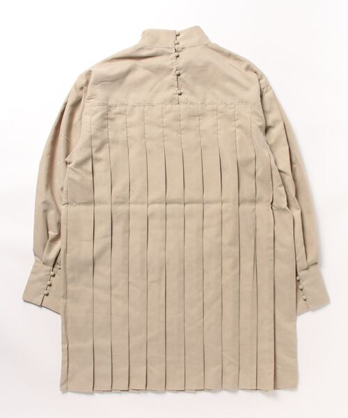 STYLEBLOCK(スタイルブロック)の「プリーツチュニックブラウス(チュニック・レディース・チャコールグレー/ブラック/ライトベージュ・M)」の4枚目の写真