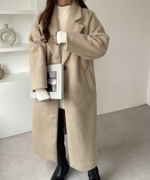 セール】シャギーロングチェスターコート（チェスターコート）｜GeeRA