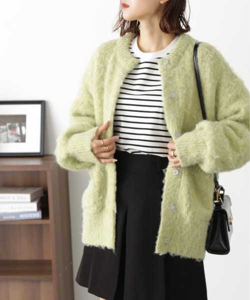 FREE'S MART(フリーズマート)の「ミックス起毛裏付きニットジャケット(ニット/セーター・レディース・グレー/ベージュ/グリーン・FREE)」の3枚目の写真