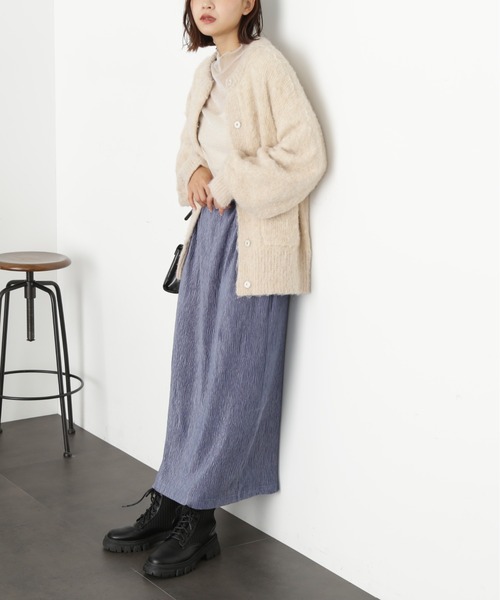 FREE'S MART(フリーズマート)の「ミックス起毛裏付きニットジャケット(ニット/セーター・レディース・グレー/ベージュ/グリーン・FREE)」の16枚目の写真