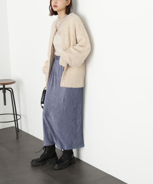 FREE'S MART(フリーズマート)の「ミックス起毛裏付きニットジャケット(ニット/セーター・レディース・グレー/ベージュ/グリーン・FREE)」の17枚目の写真