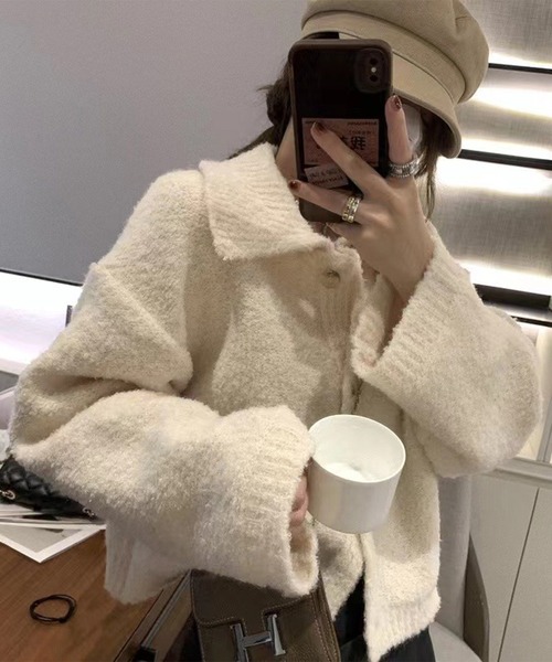 ルネ♡ボレロカーディガン 100-140cm/プチセレ】ラインニットカーディガン（カーディガン