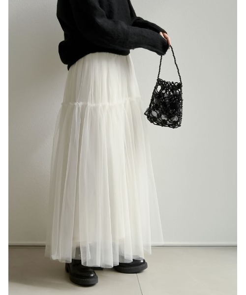 Re:EDIT（リエディ）の「[オケージョン セレモニー]ビーズミニハンドバッグ（ハンドバッグ・レディース・ブラック/ホワイト/シルバー・FREE）」の8枚目の写真