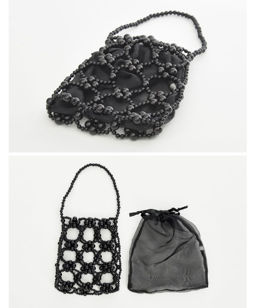 Re:EDIT（リエディ）の「[オケージョン セレモニー]ビーズミニハンドバッグ（ハンドバッグ・レディース・ブラック/ホワイト/シルバー・FREE）」の11枚目の写真