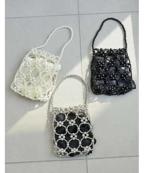 Re:EDIT（リエディ）の「[オケージョン セレモニー]ビーズミニハンドバッグ（ハンドバッグ・レディース・ブラック/ホワイト/シルバー・FREE）」の10枚目の写真