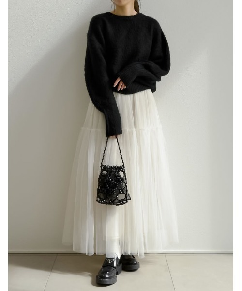 Re:EDIT（リエディ）の「[オケージョン セレモニー]ビーズミニハンドバッグ（ハンドバッグ・レディース・ブラック/ホワイト/シルバー・FREE）」の9枚目の写真