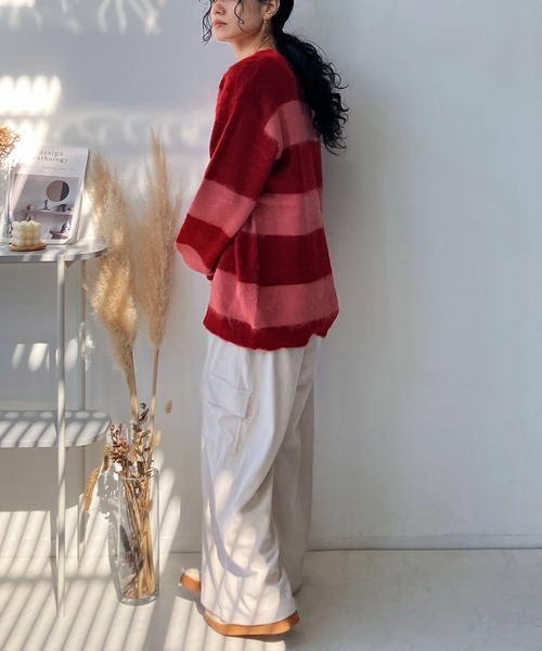 AS KNOW AS plus（アズノゥアズプラス）の「☆コールワイドカーゴパンツ（カーゴパンツ・レディース・アイボリー/ピンク/チャコールグレー・FREE）」の11枚目の写真