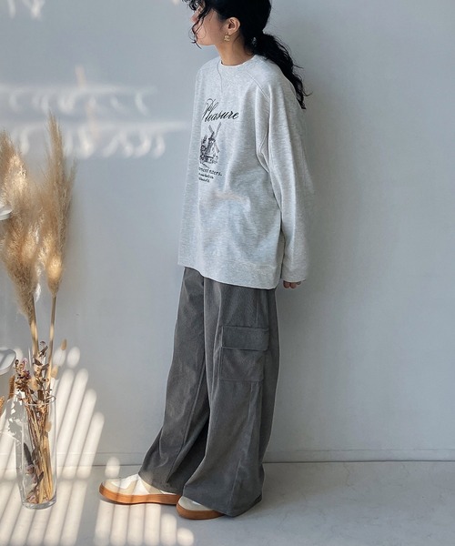 AS KNOW AS plus（アズノゥアズプラス）の「☆コールワイドカーゴパンツ（カーゴパンツ・レディース・アイボリー/ピンク/チャコールグレー・FREE）」の10枚目の写真