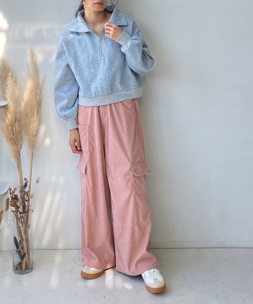 AS KNOW AS plus（アズノゥアズプラス）の「☆コールワイドカーゴパンツ（カーゴパンツ・レディース・アイボリー/ピンク/チャコールグレー・FREE）」の15枚目の写真