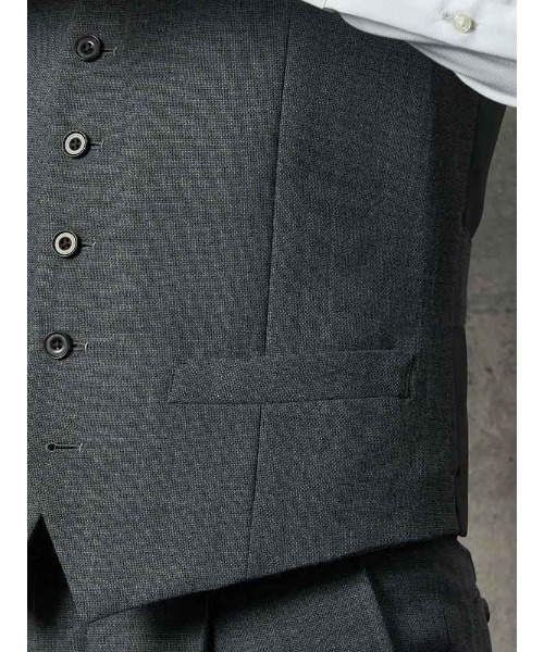 TRANS CONTINENTS（トランスコンチネンツ）の「TRANS CONTINENTS　セットアップベスト　無地調　ライトグレー（スーツベスト・メンズ・ライトグレー・L/S/M）」の8枚目の写真