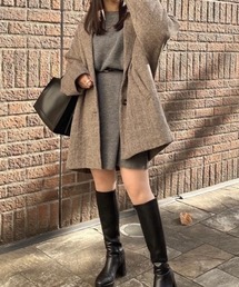 ・ELENCARE DUE ヘリンボーンミドルコート