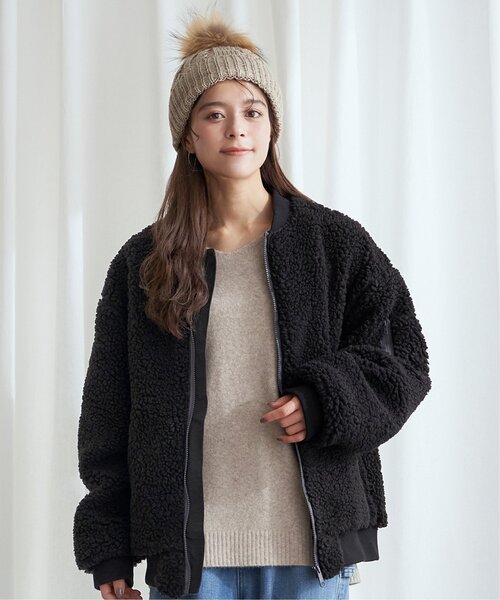 LBC（エルビーシー）の「裏ボアケーブルニットワッチ（ニットキャップ/ビーニー・レディース・グレー/ネイビー/パープル/ベージュ・FREE）」の13枚目の写真