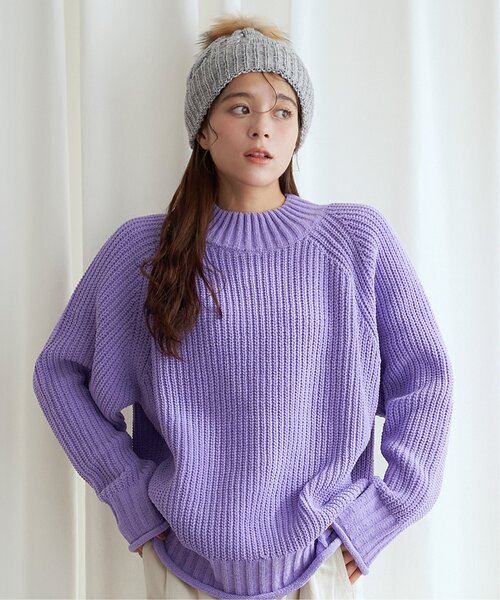 LBC（エルビーシー）の「裏ボアケーブルニットワッチ（ニットキャップ/ビーニー・レディース・グレー/ネイビー/パープル/ベージュ・FREE）」の17枚目の写真