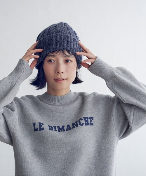 LBC（エルビーシー）の「裏ボアケーブルニットワッチ（ニットキャップ/ビーニー・レディース・グレー/ネイビー/パープル/ベージュ・FREE）」の20枚目の写真